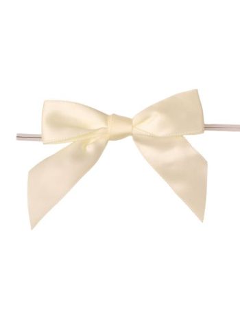 Szatén szalag masni- kb. 9 x 9cm - Ekrü