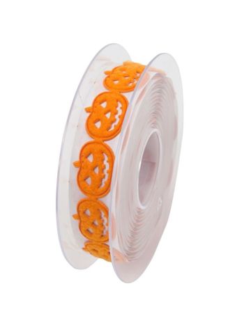 Szalag Halloween tökkel textil 25mmx5m