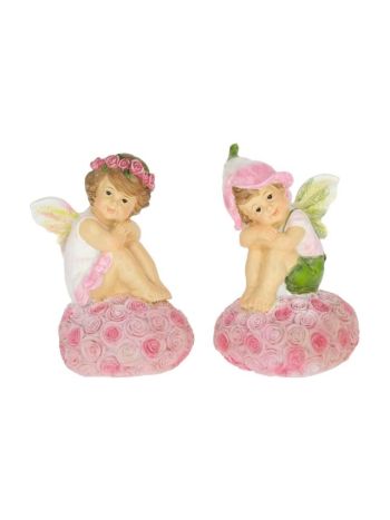 Tündér virágszíven ülő poly 7-5x6-7x11-5 cm rózsaszín 2 féle DD67363