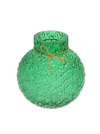 Váza texturált üveg 9x21 cm zöld