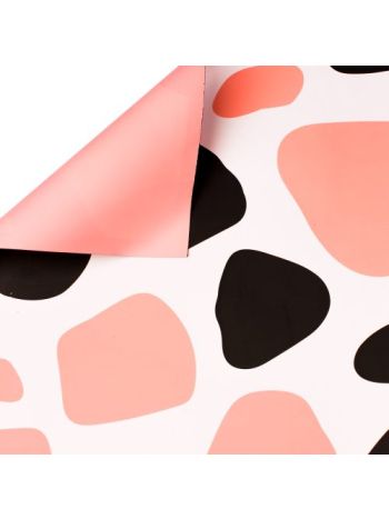 Párducmintás- nagy foltos fólia ív 58 x 58cm- 20db - Rózsaszín/Fekete