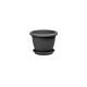 Virágcserép + Alátét Venecia 12cm Antracit (24/#_6864/rkl)