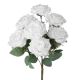 Rózsa selyemvirág csokor- 7 ágú- 41cm magas - Fehér