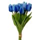 Real touch tulipán köteg- 10 szálas- 33.5cm magas - Kék